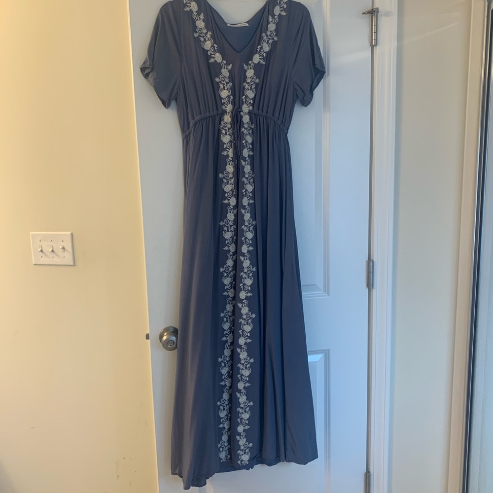 Citrus and lemon maxi dress